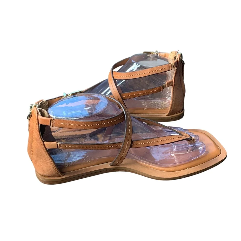 Vince Camuto Brenndie leather warm apricot‎ strappy sandal. Size 8.5